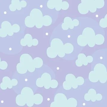 Cute clouds pattern Stock Illustration