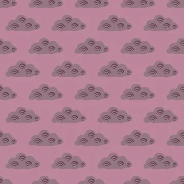Cute clouds seamless pattern. Stylized children ornament. 스톡 일러스트