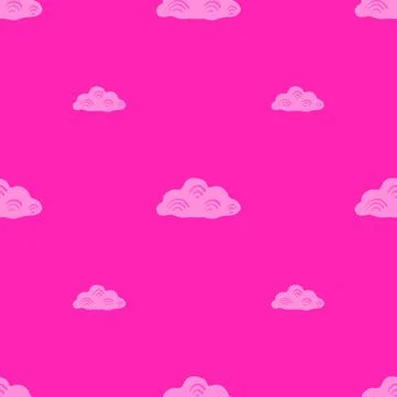 Cute clouds seamless pattern. Stylized children ornament. Stockillustratie