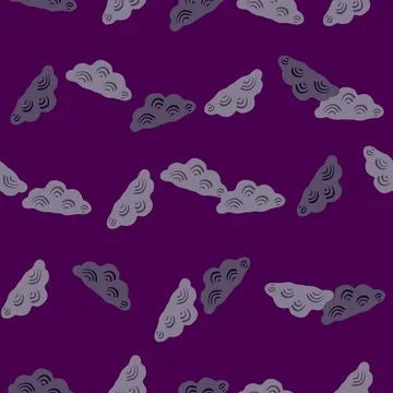 Cute clouds seamless pattern. Stylized children ornament. Stock Illustration