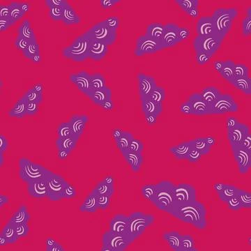 Cute clouds seamless pattern. Stylized children ornament. Stock Illustration