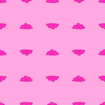 Cute clouds seamless pattern. Stylized children ornament. Stock Illustration