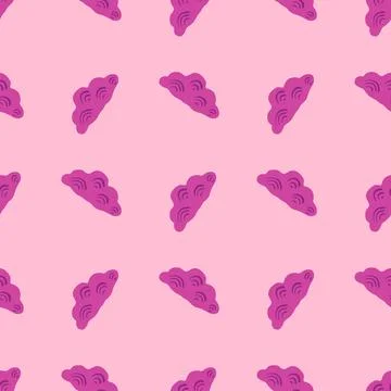 Cute clouds seamless pattern. Stylized children ornament. Stock Illustration