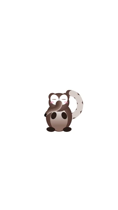 Cute Coati Sniffing Wiggle Nose Animation Background Vídeos de archivo 331781253