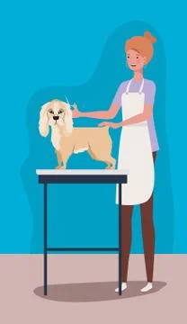Cute cocker spaniel dog pet character Stock Illustration