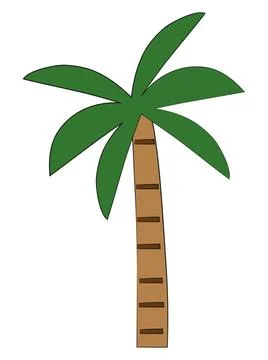 Cute coconut tree isolated on a white background Stock Illustration