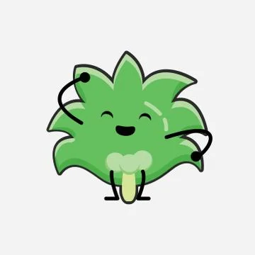 Cute Coconut Tree Mascot Vector Character in Flat Design Style Stock Illustration