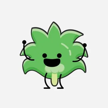 Cute Coconut Tree Mascot Vector Character in Flat Design Style Stock Illustration