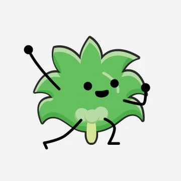 Cute Coconut Tree Mascot Vector Character in Flat Design Style Stock Illustration