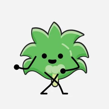 Cute Coconut Tree Mascot Vector Character in Flat Design Style Stock Illustration