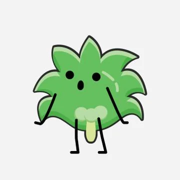 Cute Coconut Tree Mascot Vector Character in Flat Design Style Illustrazione stock