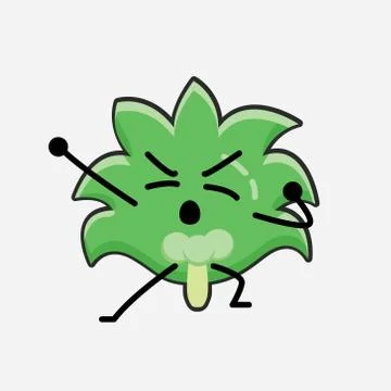 Cute Coconut Tree Mascot Vector Character in Flat Design Style Stock Illustration