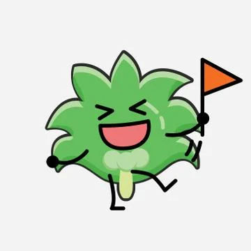 Cute Coconut Tree Mascot Vector Character in Flat Design Style Stock Illustration