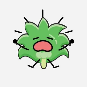 Cute Coconut Tree Mascot Vector Character in Flat Design Style Stock Illustration