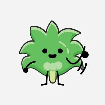 Cute Coconut Tree Mascot Vector Character in Flat Design Style Stock Illustration