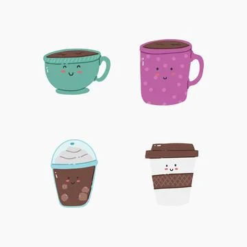Cute coffee cup hand drawn vector illustration Stock Illustration