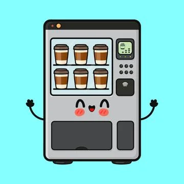 Cute coffee filter character smiling and waving Stock Illustration