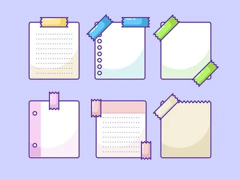 Cute collection of sticky note Stock Illustration