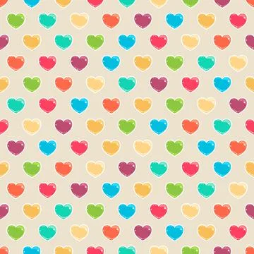 Cute colored hearts Stock Illustration