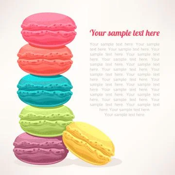 Cute colored macarons Stock Illustration