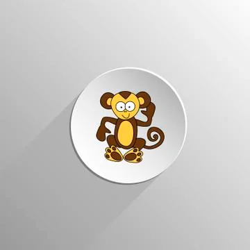 Cute colored monkey icon Stock Illustration