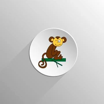 Cute colored monkey icon Stock Illustration