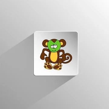 Cute colored monkey icon Stock Illustration