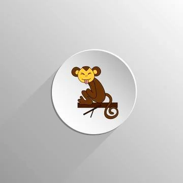 Cute colored monkey icon Stock Illustration