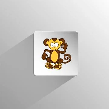Cute colored monkey icon Stock Illustration