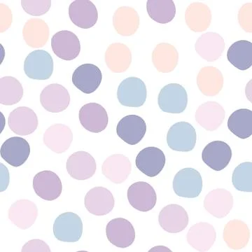 Cute colored polka dots seamless pattern on white background. Funny wallpaper イラスト素材