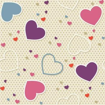 Cute Colored seamless pattern background valentine heart vector illustration  Stock Illustration