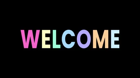 Cute colored Welcome text animation with alpha channel background Stock Footage 332126578