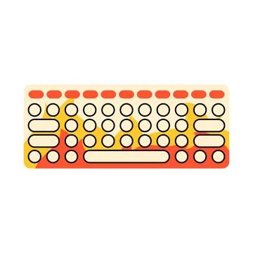 Cute colorful flame pattern computer keyboard Stock Illustration