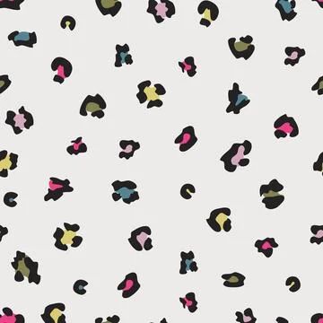 Cute colorful retro leopard pattern 스톡 일러스트