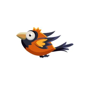 Cute Colorful Sparrow Stock Illustration