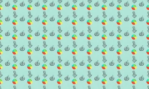 Cute colorful toucan birds pattern on blue background Stock Illustration
