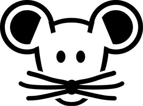 Cute comic mouse head Stock Illustration