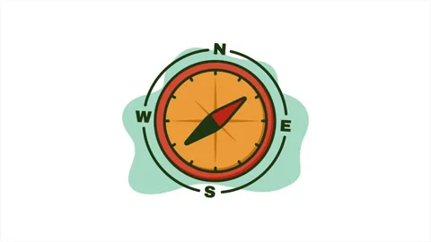 Cute compass flat icon animation design in 4k. illustration of compass moti.. 스톡 동영상 262445406