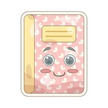 Cute composition book sticker Stock Illustration