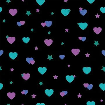 Cute confetti hearts seamless repeat pattern. The surface pattern design. Stock Illustration