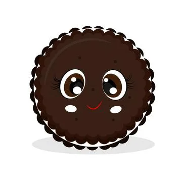 Cute cookie character, Funny Oreo, Textile print, postcard, packaging, children Ilustración de archivo