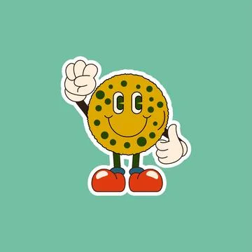 Cute Cookie Character with Thumbs Up Illustrazione stock