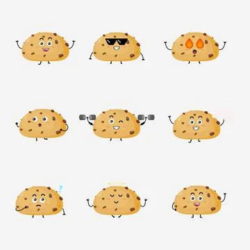 Cute cookie character vector illustration Stock Illustration
