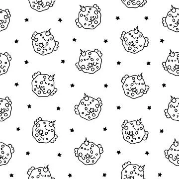 Cute cookies. Seamless pattern. Coloring Page. 스톡 일러스트
