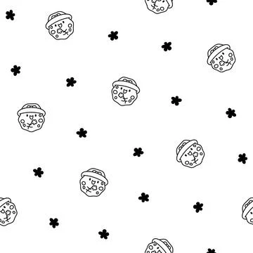 Cute cookies. Seamless pattern. Coloring Page. 스톡 일러스트