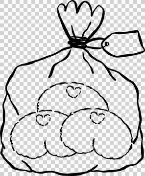 Cute Corgi Butt Bread Dog Doodle Outline in a Bag Cartoon Hand Drawn Stock Illustration