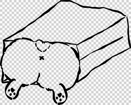Cute Corgi Butt  Bread Loaf Dog Doodle Outline Peeking out from Paper Bag C.. Stock Illustration