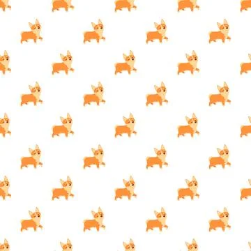 Cute corgi dog seamless pattern background illustration イラスト素材