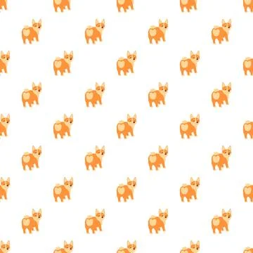 Cute corgi dog seamless pattern with heart shape Stock Illustration
