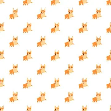Cute corgi dog seamless repeating pattern background Illustrazione stock
